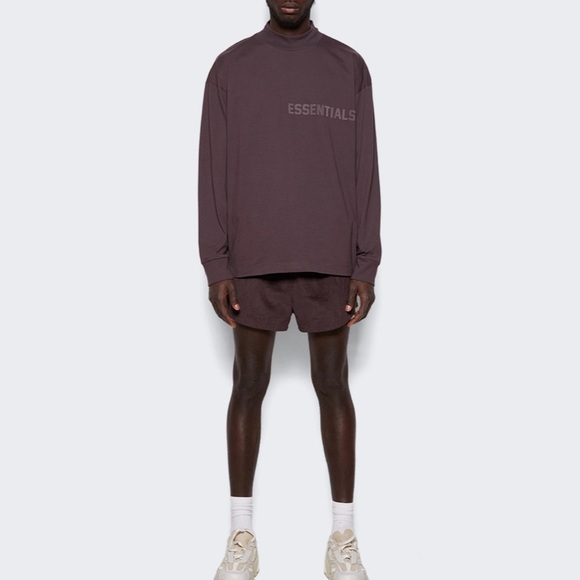 ESSENTIALS Plum Crewneck Long Sleeve Tee - Picture 10 of 12